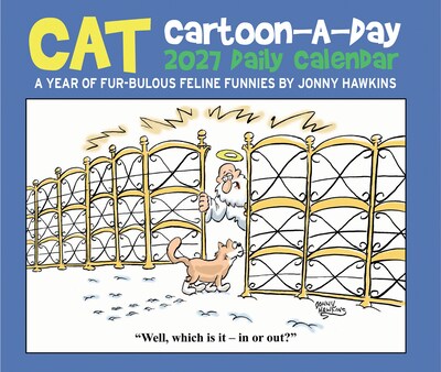 2027 Willow Creek Cat Cartoon-A-Day 6.2" x 5.4" Daily Day-to-Day Calendar, Assorted Colors (63323)
