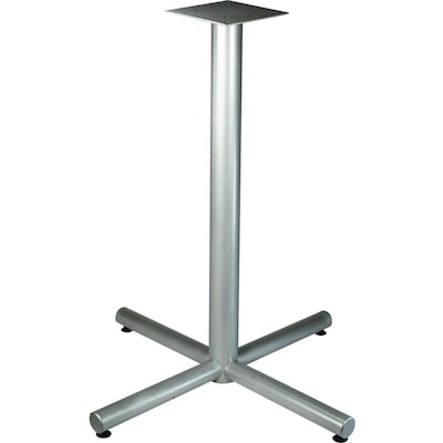 Lorell Hospitality Bentwood 36 Bistro-Height Tabletop X-Leg Base, Steel, Metallic Silver (LLR34431)