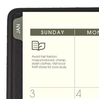 2027 AT-A-GLANCE Recycled 7" x 8.75" Weekly & Monthly Appointment Book, Faux Leather Cover, Black (70-951G-05-27)