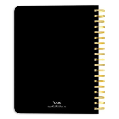 2026-2027 Plato Black Solid 6 x 7.75 Academic Weekly Desk Planner, Paperboard Cover (9798330708154)