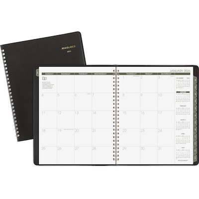 2026 AT-A-GLANCE Recycled 7 x 8.75 Monthly Planner, Faux Leather Cover, Black (70-120G-05-26)
