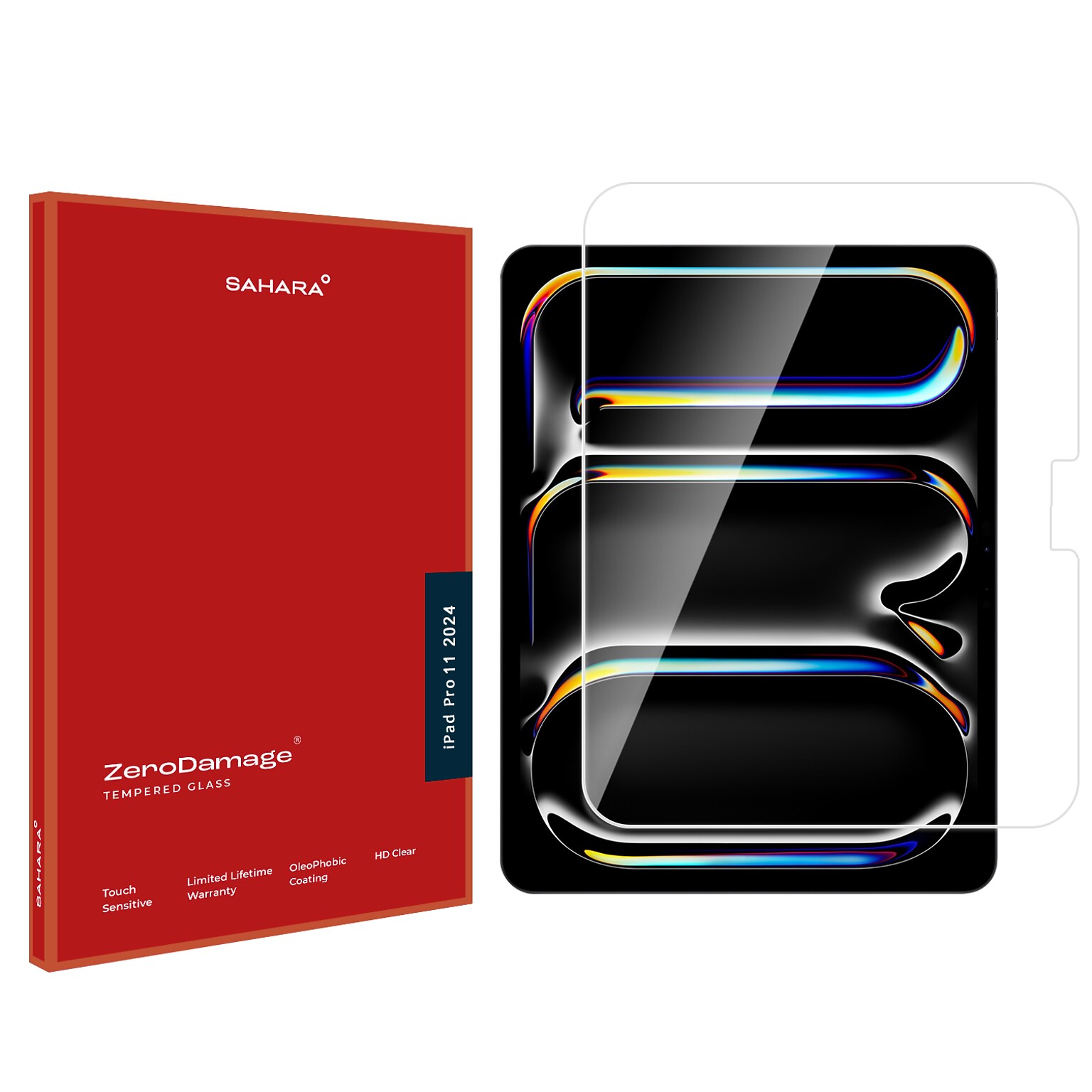 SaharaCase ZeroDamage Ultra Strong Tempered Glass Screen Protector for Apple iPad Pro 11 M4, Clear (ZD-T00063)