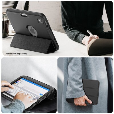 SaharaCase Raider 9.7" Heavy Duty Folio Case for iPad mini (A17 Pro) and iPad mini (6th Gen), Scorpion Black (TB00451)