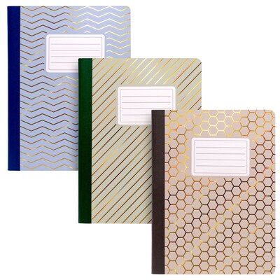 Pukka Pad Haze 1-Subject Composition Notebooks, 7 x 10, College Ruled, 140 Sheets, Assorted Colors, 3/Pack, 2 Packs/Bundle