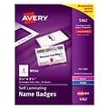 Avery Self-Laminating Clip Style Name Badges, 2 1/4 x 3 1/2, White, 30 Badges Per Box (5362)