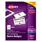 Avery Self-Laminating Clip Style Name Badges, 2 1/4" x 3 1/2", White, 30 Badges Per Box (5362)