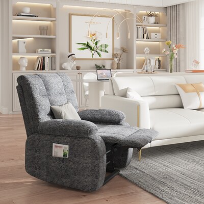FlexiSpot Chenille Power Lift Recliner, Gray (XL6F-Cloud-DG)