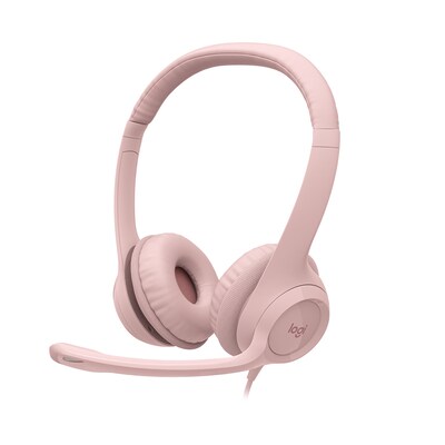 Logitech H390 USB-A Stereo Phone & Computer Headset, Rose (981-001280)