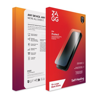Zagg ISoD Elite Film Screen Protector for Large Devices, 10/Pack (200211367)