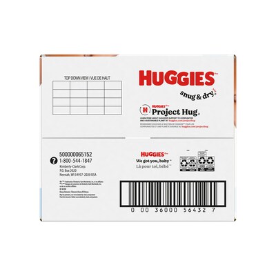 Huggies Snug & Dry Baby Diapers, Size 1, 128/Carton (54645/56432)