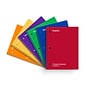 Staples 1-Subject Notebooks, 8" x 10.5", College Ruled, 70 Sheets, Assorted Colors, 6/Pack (TR58376)