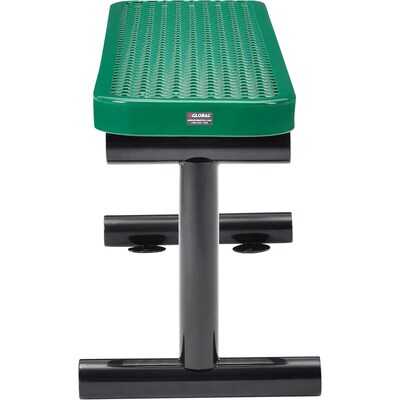 Global Industrial 4' Outdoor Steel Flat Bench, Expanded Metal, Green (695741GN)
