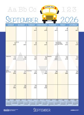 2026-2027 House of Doolittle Seasonal Holiday 12" x 16.5" Academic Monthly Wall Calendar (3395-27)