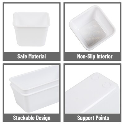 Mind Reader Stackable Plastic Desk Tray Set, White, 25 Pieces (DRORG25-WHT)