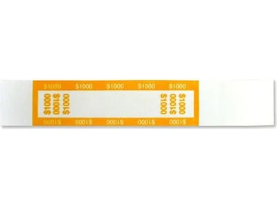CONTROLTEK Currency Strap, White/Yellow, 25000/Carton (560020)