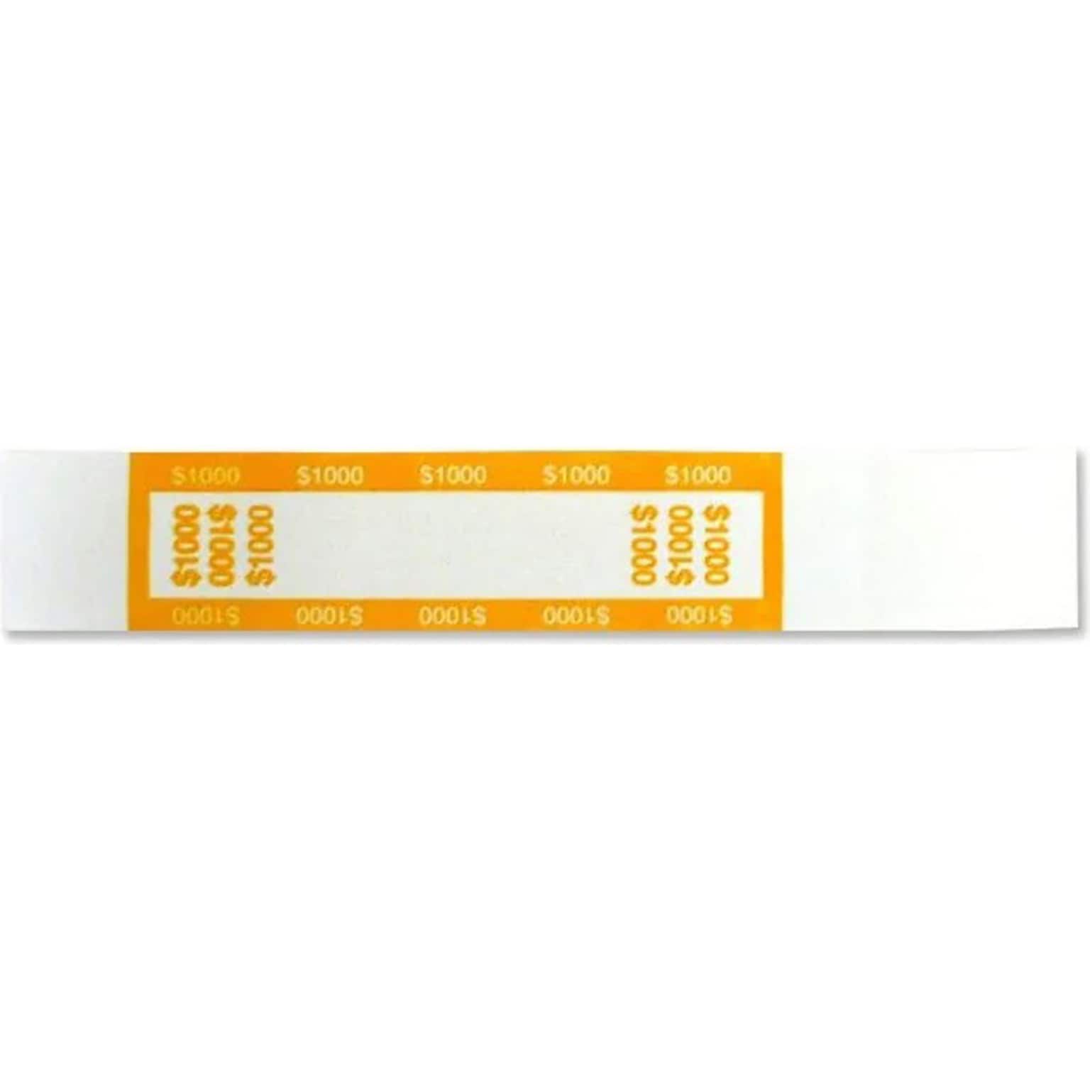 CONTROLTEK Currency Strap, White/Yellow, 25000/Carton (560020)