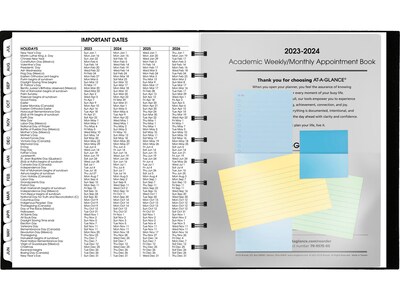 2023-2024 AT-A-GLANCE Move-a-Page 9.75" x 11.25" Academic Weekly/Monthly Appointment Book, Black (70-957E-05-24)