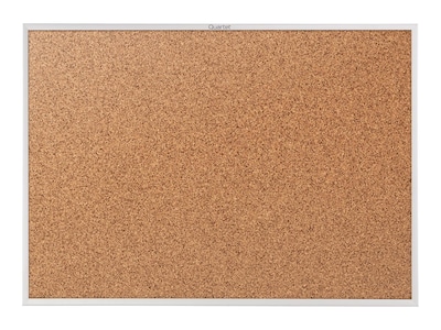 Quartet Standard Cork Bulletin Board, Silver Frame, 5 x 3 (2305)