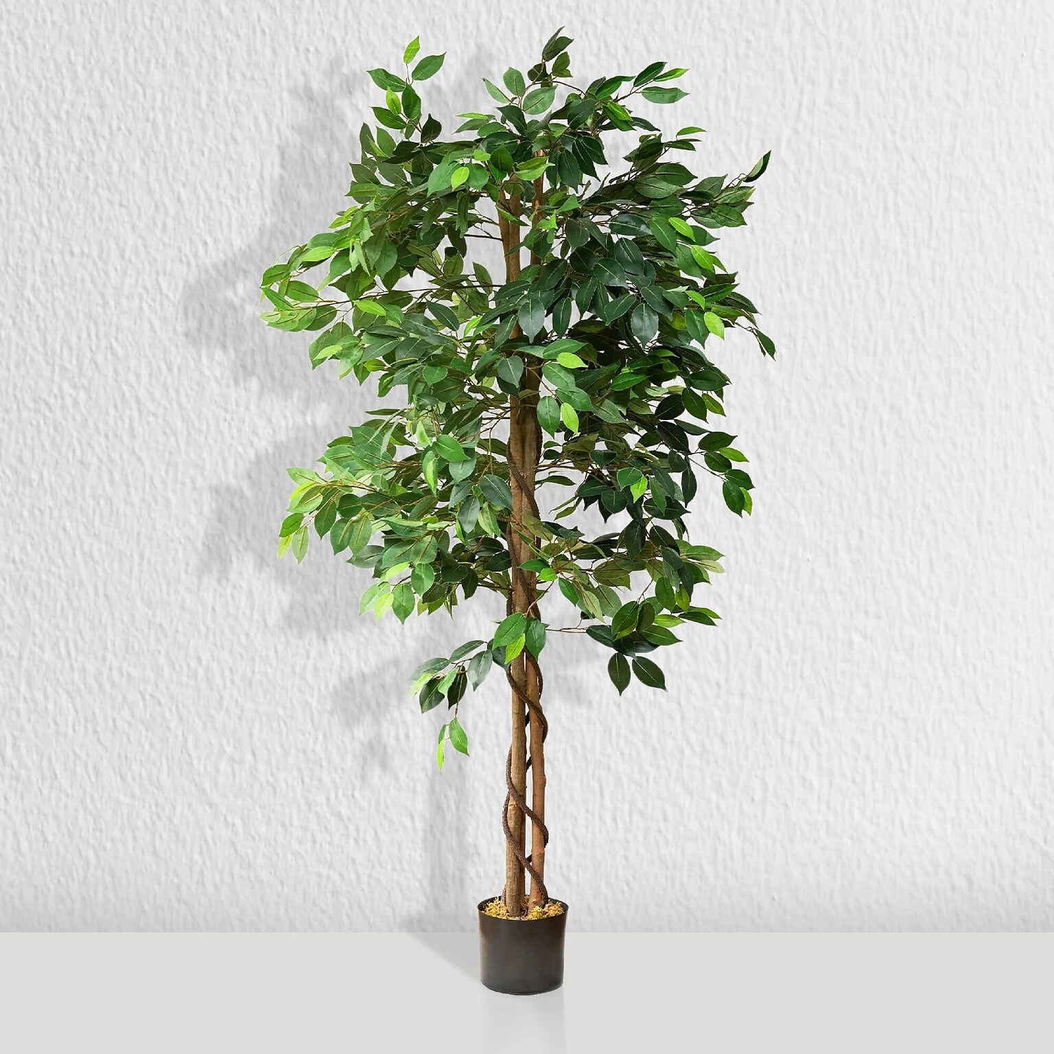 Forever Leaf 72 Artificial Ficus Silk Tree in Wicker Basket (FEV-FIWI72)