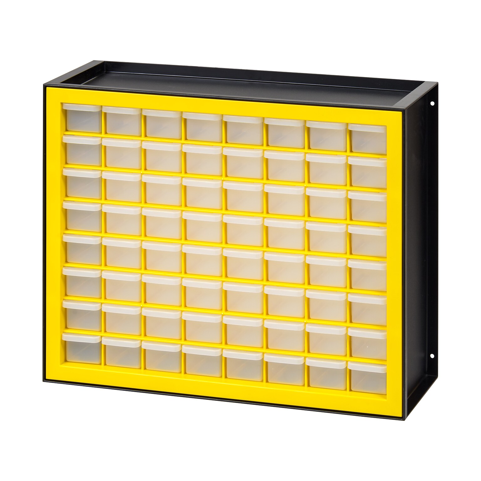 Iris 64-Drawer Desktop Storage Cabinet, Black/Yellow (500177)