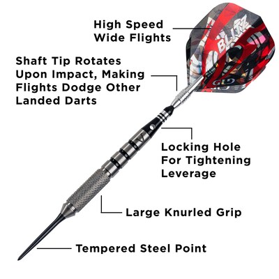 Viper Blitz 95% Tungsten Steel Tip Darts, 24 Grams (23-2724-24)
