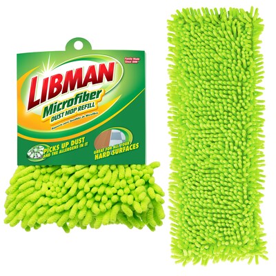 Libman QuickGlide Microfiber 15.5 Dust Mop Pad, Green, 6/Carton (196)