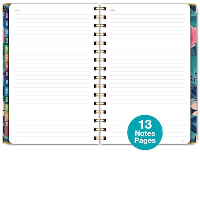 2026-2027 Excello Brands 8" x 5.5" Academic Weekly & Monthly Planner, Paperboard Cover, Teal Floral (FSHN-AY26-58-17)