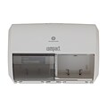 Compact 2-Roll Side-by-Side Coreless Toilet Paper Dispenser by GP PRO, White (56797A)