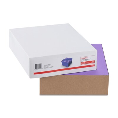 Staples® Reinforced File Folders, 1/3 Cut Tab, Letter Size, Purple, 100/Box (TR508945)