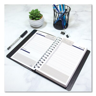 2024 Blueline DuraGlobe Daily Planner Ruled For 30-Minute Appointments, 8" x 5", Black (C21021T)