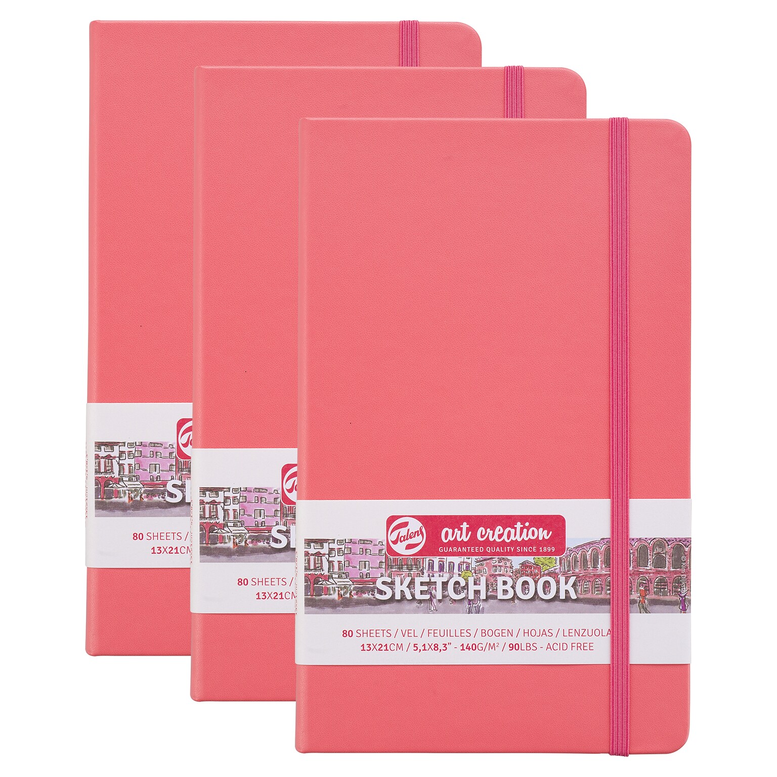 Talens Art Creation 5.1 x 8.3 Sketch Book, 80 Sheets/Book, 3/Bundle (TLN9314312M-3)