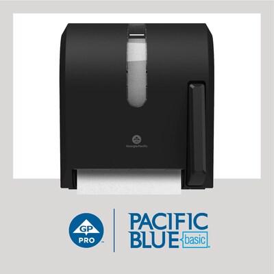 Pacific Blue Basic Recycled Hardwound Paper Towels, 1-ply, 350 ft./Roll, 12 Rolls/Carton (28706)
