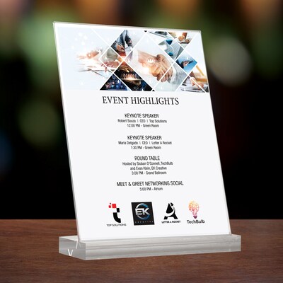 Global Printed Products Generic Holder, 8.5" x 11", Vertical, Table Top/Countertop, Clear Acrylic (SGNH-AB-8511)