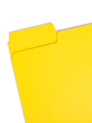 Smead SuperTab Reinforced File Folder, 3 Tab, Letter Size, Yellow, 100/Box (11984)