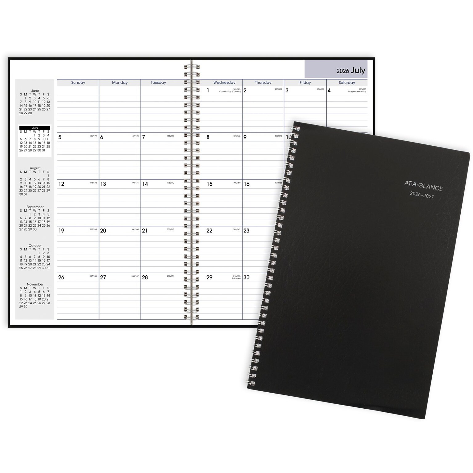 2026-2027 AT-A-GLANCE DayMinder 8 x 12 Academic Monthly Planner, Faux Leather Cover, Black (AY2-00-27)