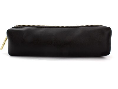 Carpe Diem Faux Leather Zipper Pencil Pouch, Black (9113-CD)