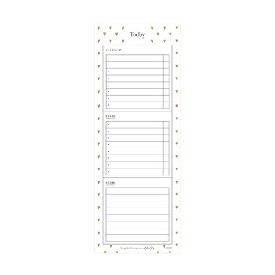 Blue Sky Bespoke Letterpress Notepad, 3" x 8", Cream Hearts (156839)
