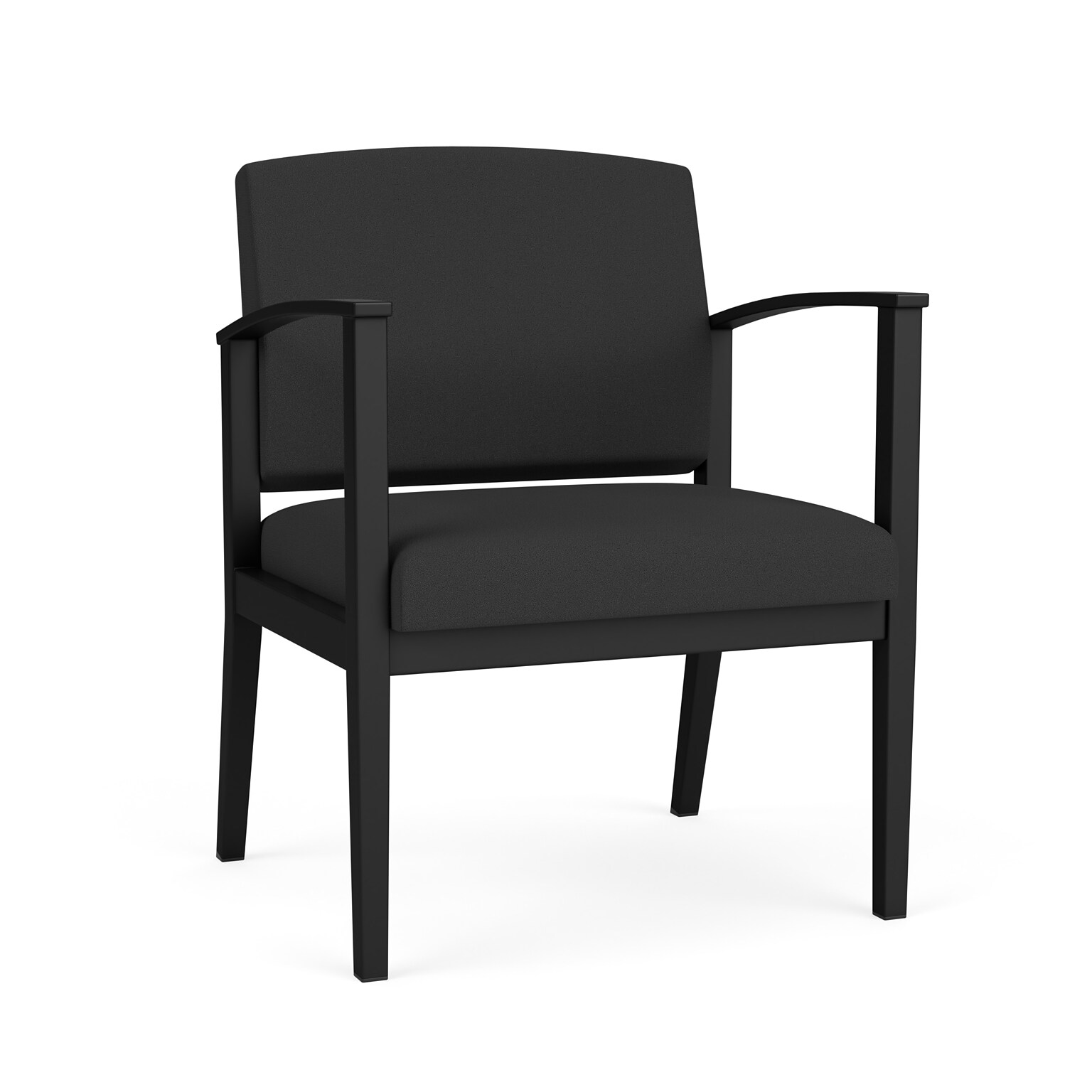 Lesro Amherst Steel Fabric Guest Chair, Open House Graphite/Black (AS1201.SBK-01OHGP)