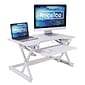 Rocelco 32" Height Adjustable Standing Desk Converter, Tall Sit Stand Up Retractable Keyboard Riser, White (R EADRW)