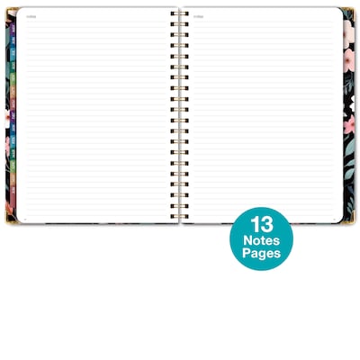 2026-2027 Excello Brands 8.5" x 11" Academic Weekly & Monthly Planner, Paperboard Cover, Black Floral Pink (FSHN-AY26-8511-06)