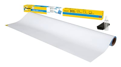 Post-it Flex Write Surface, 4 ft x 3 ft, Permanent Marker Wipes Away with Water, Permanent Marker Wh