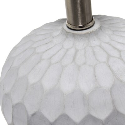 Lalia Home Concrete Thumbprint Table Lamp with Fabric Shade, White (LHT-5007-WH)