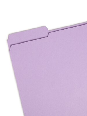 Smead File Folder, 3 Tab, Letter Size, Lavender, 100/Box (12434)