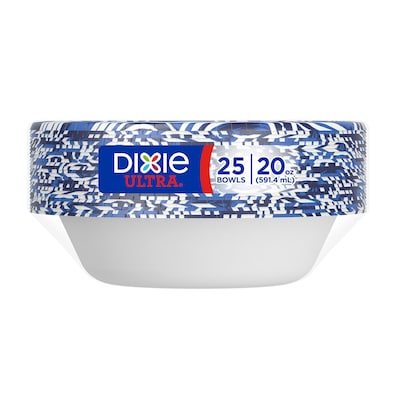 Dixie Ultra Compostable Paper Bowl, 20 oz., 25/Pack (16626)