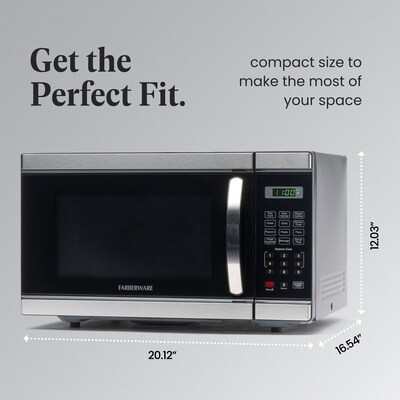 Farberware Professional 1.1 Cu. Ft. Countertop Microwave, Stainless Steel (FMO11AHTBKL)