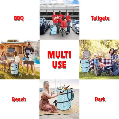 Dbest Bigger Cooler Trolley Dolly Insulated Folding Shopping Cart with Removable Bag, Moroccan Tile (01-920)