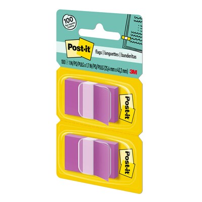 Post-it Flags, 1" Wide, Purple, 100 Flags/Pack (680-PE)