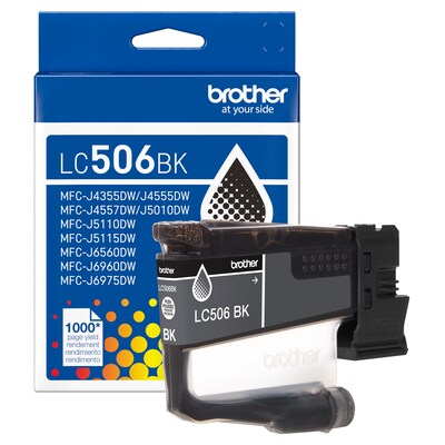 Brother LC506 Black Standard Yield Ink Cartridge, Prints Up to 1,000 Pages (LC506BKS)