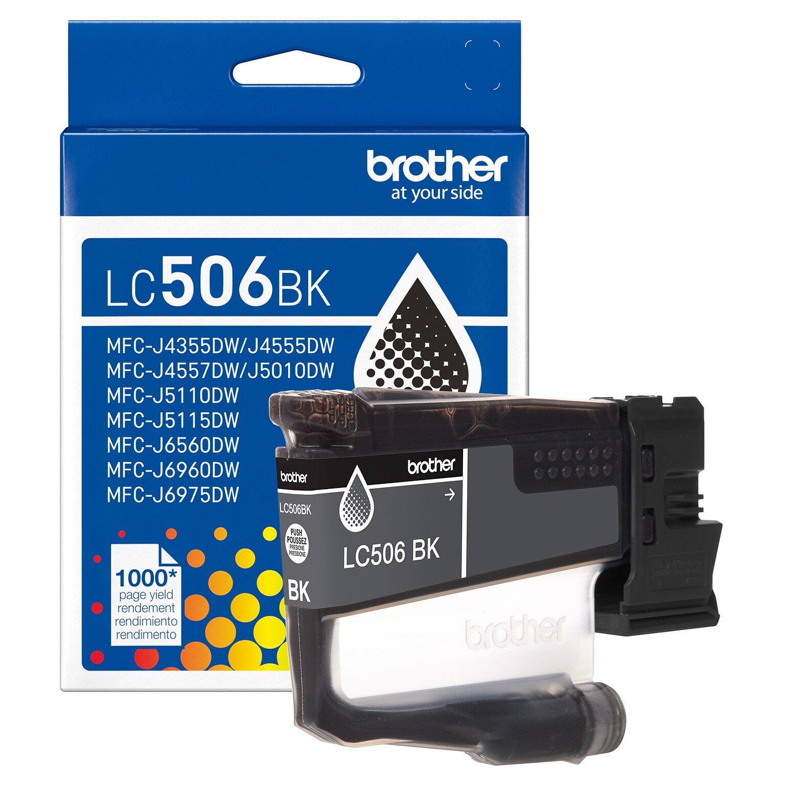 Brother LC506 Black Standard Yield Ink Cartridge, Prints Up to 1,000 Pages (LC506BKS)