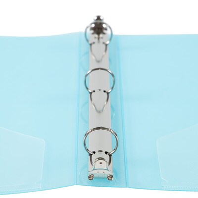 JAM Paper 1" 3-Ring Flexible Poly Binder, Light Blue (PB75239LB)